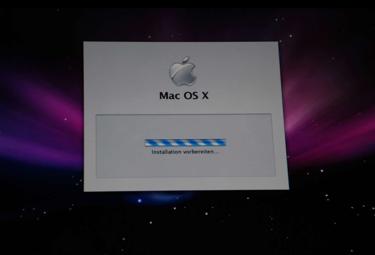 Installation von Leopard auf dem iMac G4 wird vorbereitet